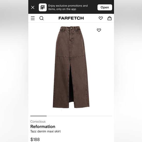 Brown reformation skirt size 27 - Picture 5 of 7